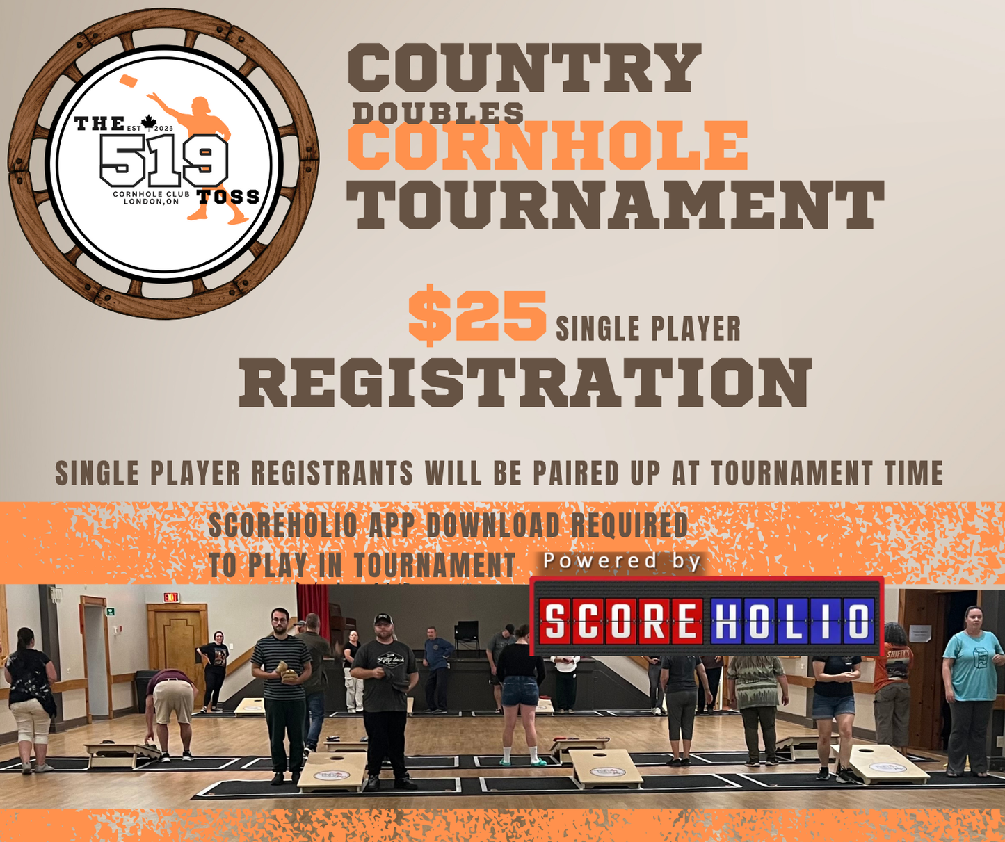 Country Cornhole Tournament - Tuesday November 4th - $25 Single Registration